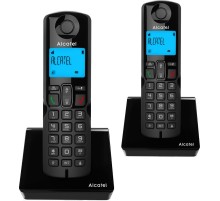 Р/Телефон Dect Alcatel S230 DUO RU черный (труб. в компл.:2шт) АОН