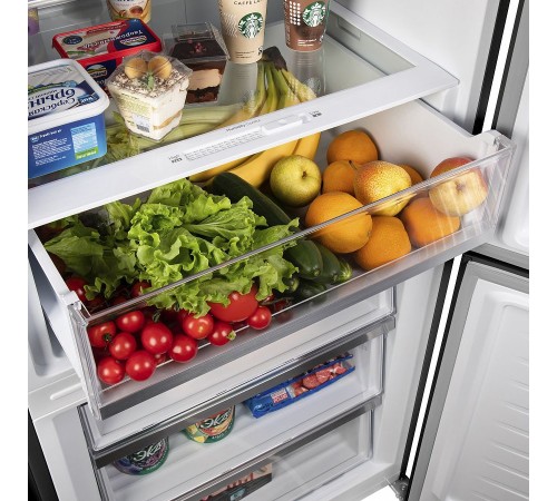 Холодильник Maunfeld MFF1857NFSB черный (двухкамерный)