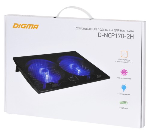 Подставка для ноутбука Digma D-NCP170-2H 17"290x270x25мм 2xUSB 2x 160ммFAN 700г черный Подставка для ноутбука Digma D-NCP170-2H 17"290x270x25мм 2xUSB 2x 160ммFAN 700г черный