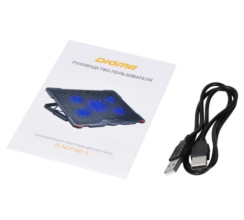 Подставка для ноутбука Digma D-NCP180-5 18"415x295x25мм 2xUSB 5x 79/150ммFAN 850г черный Подставка для ноутбука Digma D-NCP180-5 18"415x295x25мм 2xUSB 5x 79/150ммFAN 850г черный