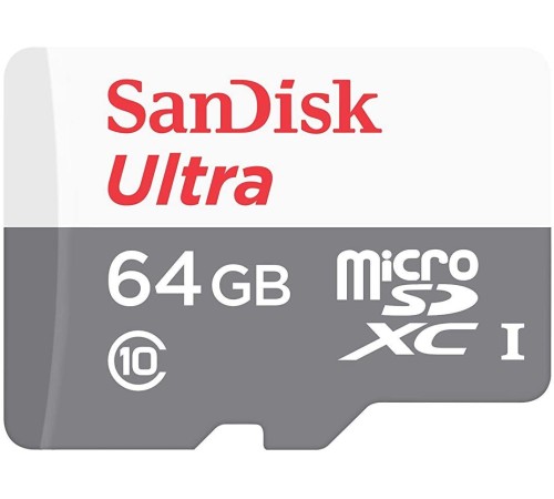 Флеш карта microSDXC 64Gb Class10 Sandisk SDSQUNR-064G-GN3MN Ultra Light w/o adapter