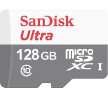 Флеш карта microSDXC 128Gb Class10 Sandisk SDSQUNR-128G-GN6MN Ultra Light w/o adapter