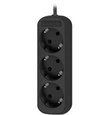 Сетевой удлинитель Defender M318 1.8м (3 розетки) черный (коробка)