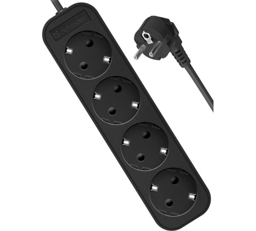 Defender Удлинитель M450 5.0 м, 4 розетки, черный [99327], с заземлением