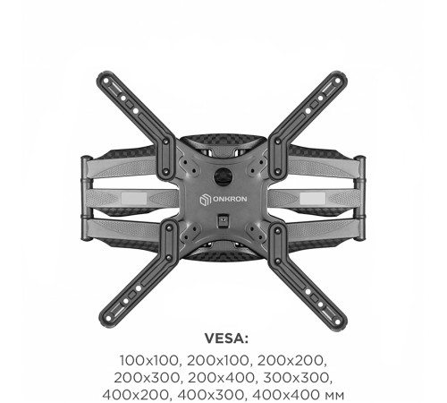 Кронштейн для телевизора Onkron M5 черный 32"-70" макс.36.4кг настенный поворот и наклон