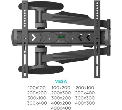 Кронштейн для телевизора Onkron NP47 черный 40"-75" макс.35кг настенный поворот и наклон