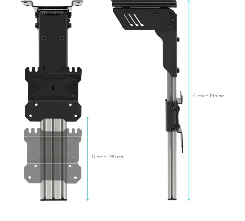 Кронштейн для телевизора Onkron CR1S черный 10"-40" макс.30кг потолочный поворот и наклон