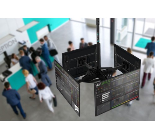 Кронштейн для телевизора Onkron CPRO2L-4 черный 32"-55" макс.154кг потолочный поворот и наклон