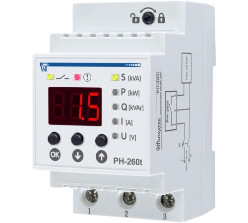 Реле напряжения Новатек-Электро РН-260Т одноф. 230В (3425600260Т)