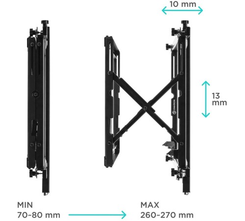 Кронштейн для телевизора Onkron PRO7M черный 40"-70" макс.45кг настенный наклонно-выдвижной