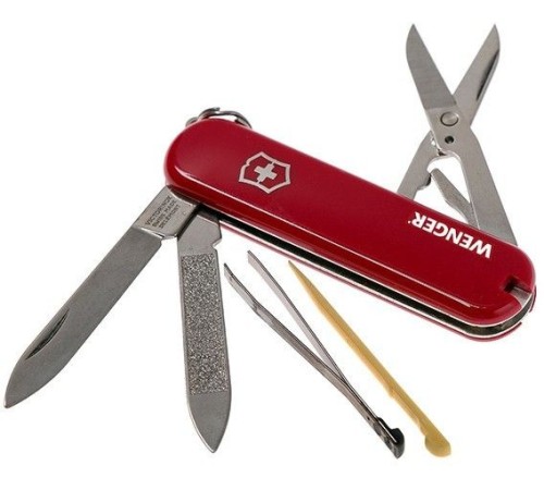 Нож перочинный Victorinox Wenger (0.6423.91) 65мм 7функций красный карт.коробка