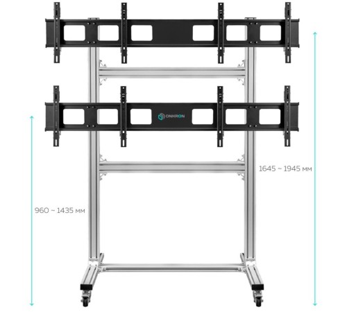Подставка для телевизора Onkron FSPRO2L-22 черный 40"-55" макс.200кг напольный мобильный