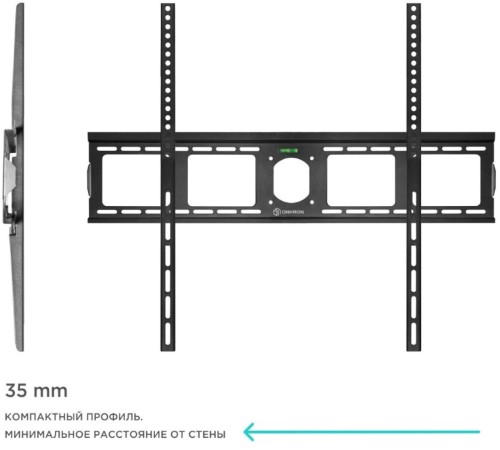 Кронштейн для телевизора Onkron UF4 черный 55"-100" макс.75кг настенный фиксированный Кронштейн для телевизора Onkron UF4 черный 55"-100" макс.75кг настенный фиксированный