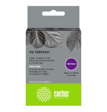 Картридж ленточный Cactus CS-TZEFX231 TZe-FX231 черный для Brother 1010/1280/1280VP/2700VP
