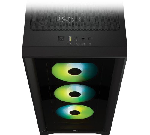 Корпус Corsair iCUE 4000X RGB чёрный без БП ATX 3x120mm 4x140mm 1xUSB3.0 audio bott PSU