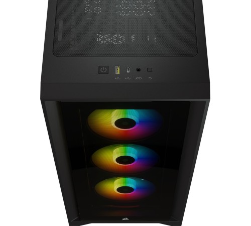 Корпус Corsair iCUE 4000X RGB чёрный без БП ATX 3x120mm 4x140mm 1xUSB3.0 audio bott PSU