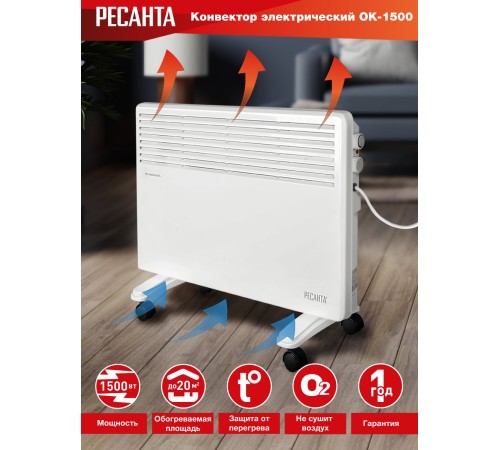 Конвектор Ресанта ОК-1500 1500Вт белый