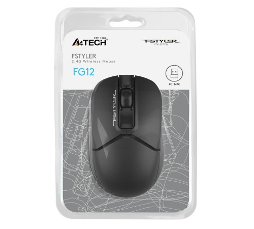 Мышь A4Tech Fstyler FG12 черный оптическая (1200dpi) беспроводная USB (3but) Мышь A4Tech Fstyler FG12 черный оптическая (1200dpi) беспроводная USB (3but)
