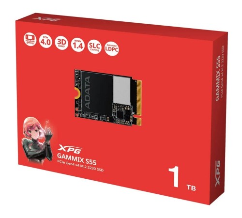 Твердотельный накопитель SSD ADATA M.2 2230 1TB XPG GAMMIX S55 PCIe Gen4x4 with NVMe 5000/3700, 3D ТLC NAND