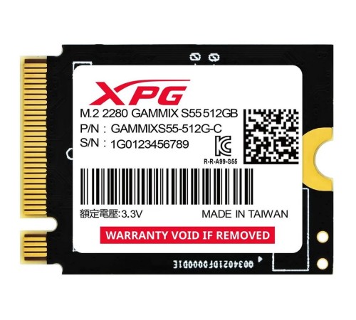 Твердотельный накопитель SSD ADATA M.2 2230 512GB XPG GAMMIX S55 PCIe Gen4x4 with NVMe 5000/3000, 3D ТLC NAND, 230TBW
