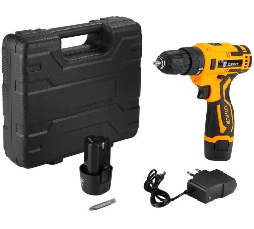Дрель-шуруповерт Deko Banger 12V SET 3 аккум. патрон:быстрозажимной (кейс в комплекте) Дрель-шуруповерт Deko Banger 12V SET 3 аккум. патрон:быстрозажимной (кейс в комплекте)