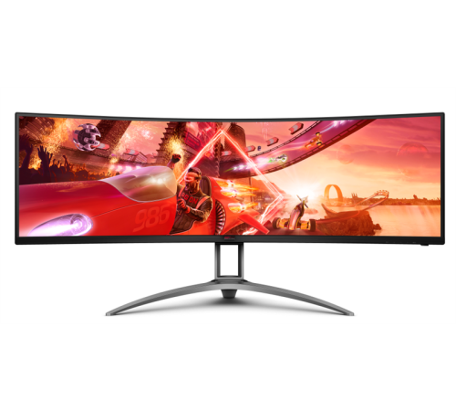 Монитор 48,8" AOC AG493UCX2 Curved 1800R 5120x1440 165Гц VA WLED 32:9 1ms 3*HDMI DP 1*USB-C(DP Alt) 3*USB3.2 3000:1 80M:1 178/178 400cd 2*Speakers5W HAS Tilt Swivel External Black (AG493UCX2)