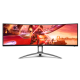 Монитор 48,8" AOC AG493UCX2 Curved 1800R 5120x1440 165Гц VA WLED 32:9 1ms 3*HDMI DP 1*USB-C(DP Alt) 3*USB3.2 3000:1 80M:1 178/178 400cd 2*Speakers5W HAS Tilt Swivel External Black (AG493UCX2)