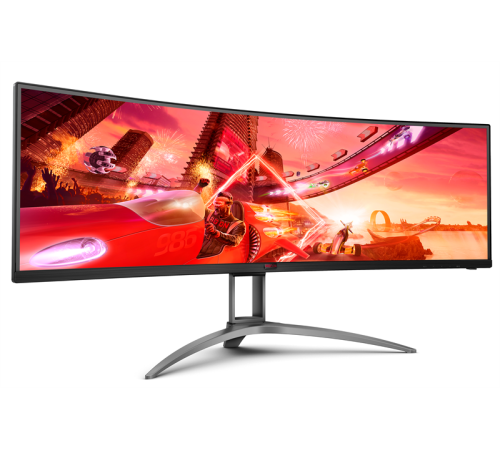 Монитор 48,8" AOC AG493UCX2 Curved 1800R 5120x1440 165Гц VA WLED 32:9 1ms 3*HDMI DP 1*USB-C(DP Alt) 3*USB3.2 3000:1 80M:1 178/178 400cd 2*Speakers5W HAS Tilt Swivel External Black (AG493UCX2)