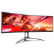 Монитор 48,8" AOC AG493UCX2 Curved 1800R 5120x1440 165Гц VA WLED 32:9 1ms 3*HDMI DP 1*USB-C(DP Alt) 3*USB3.2 3000:1 80M:1 178/178 400cd 2*Speakers5W HAS Tilt Swivel External Black (AG493UCX2)