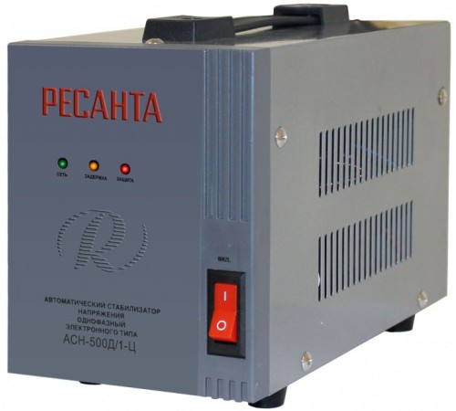 Стабилизатор напряжения Ресанта АСН-500Д/1-Ц электронный однофазный серый Стабилизатор напряжения Ресанта АСН-500Д/1-Ц электронный однофазный серый