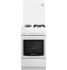 Плита Комбинированная De Luxe 506022.05гэ(кр) ЧР-030 белый (стеклянная крышка) реш.чугун