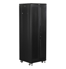 Шкаф серверный Lanmaster (TWT-CBB-42U-8X10-G1) напольный 42U 800x1000мм пер.дв.стекл задн.дв.двуст. 2 бок.пан. 800кг черный IP20