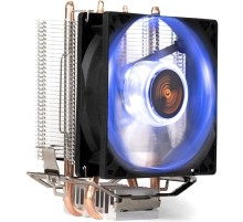 Exegate EX286297RUS Кулер ExeGate Wizard EXX200-PWM.BLUE (Al+Copper, 2 тепл.трубки, LGA775/1150/1151/1155/1156/1200/1700/AM2/AM2+/AM3/AM3+/AM4/FM1/FM2/754/939/940, TDP 80W, Fan 90mm, PWM, 800-2400RPM