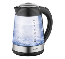 Чайник электрический Hyundai HYK-G3803 1.7л. 2200Вт черный/серебристый (корпус: стекло)
