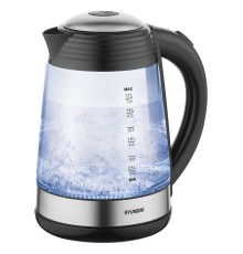 Чайник электрический Hyundai HYK-G3803 1.7л. 2200Вт черный/серебристый (корпус: стекло)
