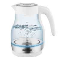 Чайник электрический Hyundai HYK-G3802 1.7л. 2200Вт белый/серебристый (корпус: стекло)