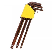 Ключ Deli Набор шестигранных ключей с шаром сверхдлинных Deli DL230809G 9 шт  Cr-V, размеры 1,5,2,2,5,3,4,5,6,8,10мм, пластиковый держатель