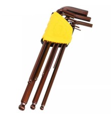 Ключ Deli Набор шестигранных ключей с шаром сверхдлинных Deli DL230809G 9 шт  Cr-V, размеры 1,5,2,2,5,3,4,5,6,8,10мм, пластиковый держатель