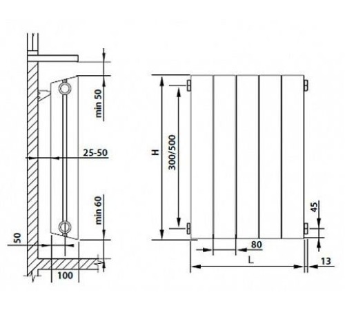 Радиатор Royal Thermo PianoForte 500 Noir Sable (НС-1176330) биметал. 591x100x960мм 12секц.