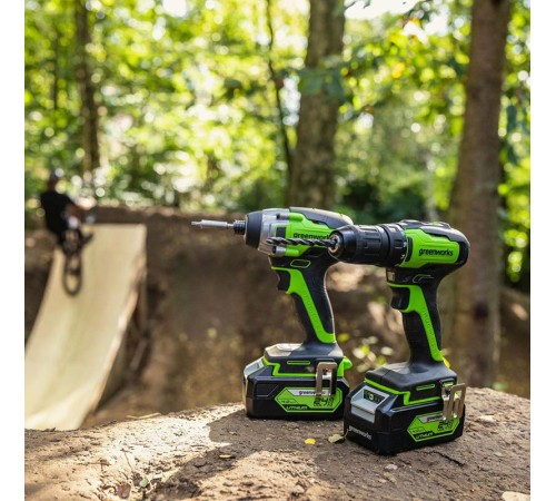Дрель-шуруповерт Greenworks GD24DD35 аккум. патрон:быстрозажимной