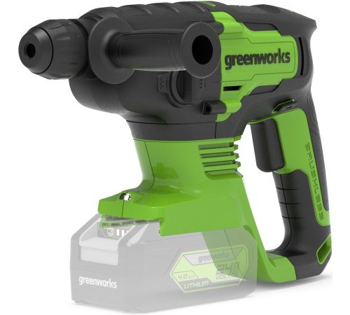 Перфоратор Greenworks GD24SDS1 патрон:SDS-plus уд.:1.2Дж аккум. (кейс в комплекте)