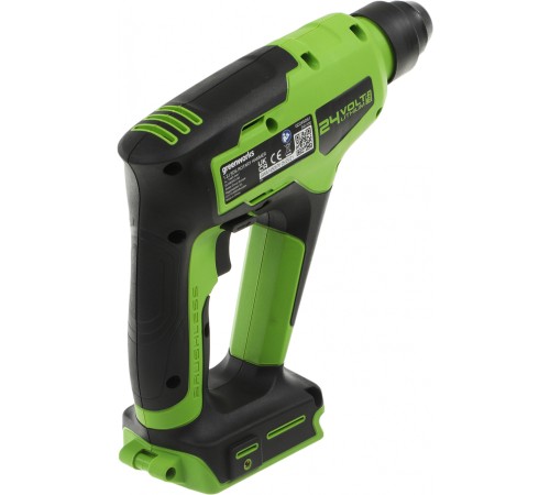Перфоратор Greenworks GD24SDS1 патрон:SDS-plus уд.:1.2Дж аккум. (кейс в комплекте)
