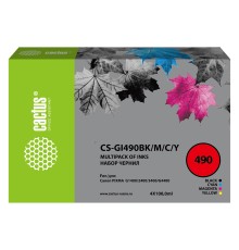 Чернила Cactus CS-GI490BK/M/C/Y многоцветный набор 4x100мл для Canon Pixma G1400/G2400/G3400