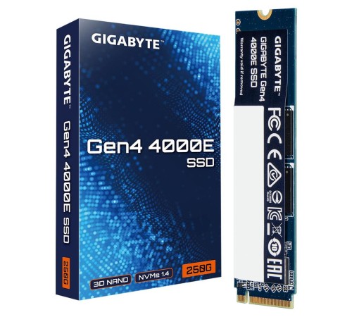 Твердотельный накопитель SSD Gigabyte M.2 2280 250GB Gen4 4000E SSD PCI Express 4.0x4, NVMe 1.4, 3500/1800, MTBF 1.5M, 3D NAND, 150TBW, RTL