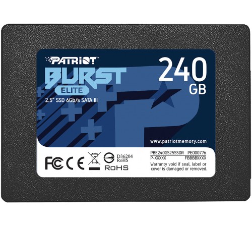 Накопитель SSD Patriot SATA III 240Gb PBE240GS25SSDR Burst Elite 2.5"