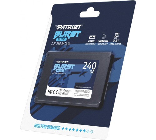 Накопитель SSD Patriot SATA III 240Gb PBE240GS25SSDR Burst Elite 2.5"