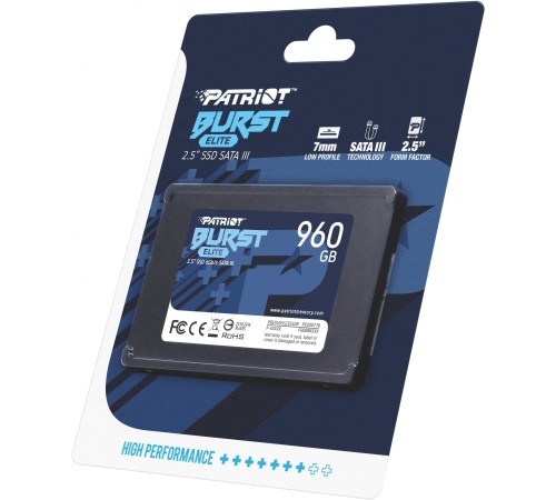 Накопитель SSD Patriot SATA III 960Gb PBE960GS25SSDR Burst Elite 2.5"