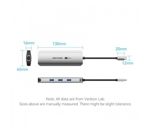 Мультифункциональный хаб Vention USB Type C 8 в 1 Vention TQKHB