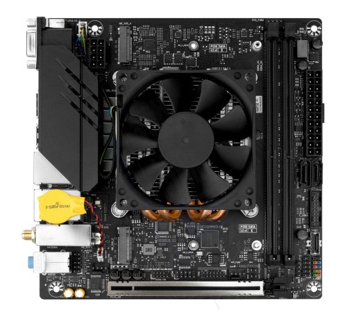 Материнская плата Maxsun MS-MoDT 12450H ITX WIFI F 12450H 2xDDR4 1xPCIEx8 3xM.2 1xUSB3.2Gen2 4xUSB3.2Gen1 6xUSB2.0 2xSATA3.0 2.5G+1G 2xVGA DP HDMI RTL