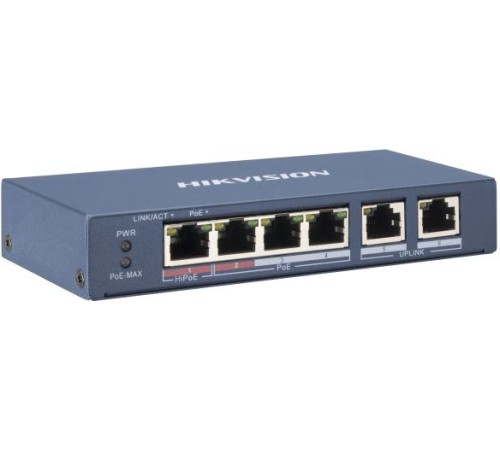 Коммутатор Hikvision DS-3E0106P-E/M 6x100Mb 4PoE+ 35W неуправляемый Коммутатор Hikvision DS-3E0106P-E/M 6x100Mb 4PoE+ 35W неуправляемый